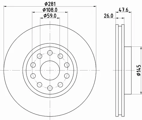 HELLA PAGID TARCZA HAMULCOWA 8DD 355 106-301 