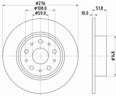 HELLA TARCZA HAMULCOWA 8DD 355 106-381 