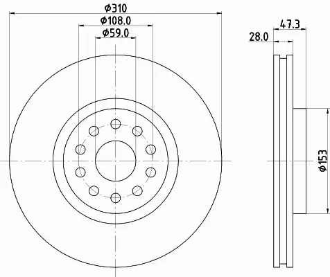 HELLA PAGID TARCZA HAMULCOWA 8DD 355 106-581 