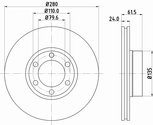 HELLA PAGID TARCZA HAMULCOWA 8DD 355 106-611 