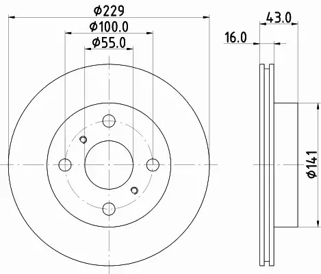 HELLA PAGID TARCZA HAMULCOWA 8DD 355 106-631 