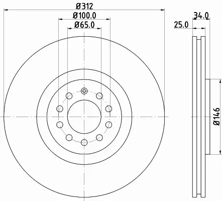 HELLA TARCZA HAMULCOWA 8DD 355 127-441 