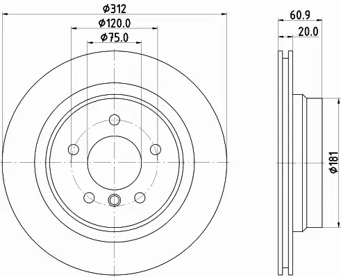 HELLA PAGID TARCZA HAMULCOWA 8DD 355 106-771 