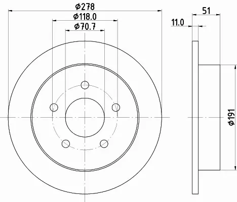 HELLA PAGID TARCZA HAMULCOWA 8DD 355 106-961 