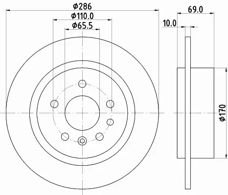 HELLA TARCZA HAMULCOWA 8DD 355 107-001 