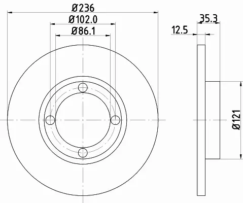 HELLA PAGID TARCZA HAMULCOWA 8DD 355 107-011 