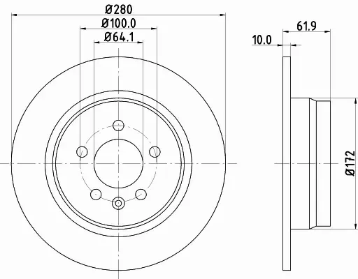 HELLA PAGID TARCZA HAMULCOWA 8DD 355 107-261 