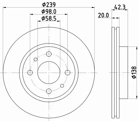 HELLA PAGID TARCZA HAMULCOWA 8DD 355 107-981 