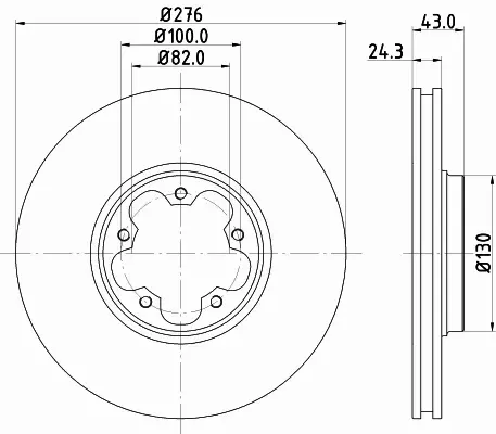 HELLA TARCZA HAMULCOWA 8DD 355 108-121 