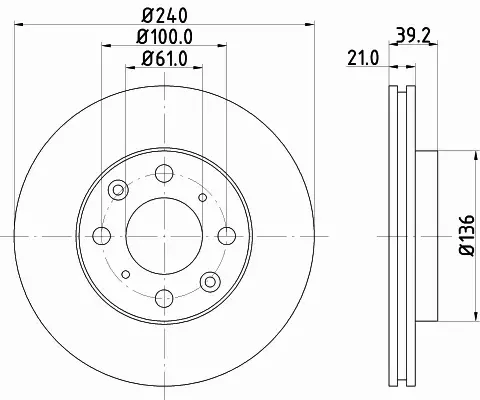 HELLA PAGID TARCZA HAMULCOWA 8DD 355 108-151 