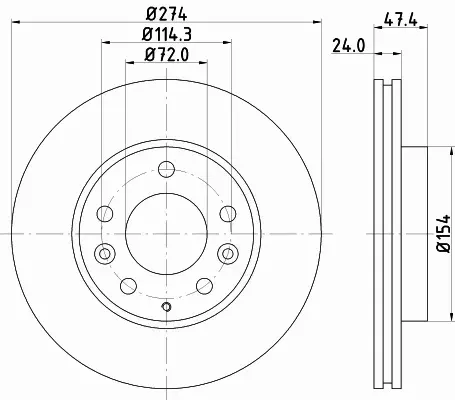 HELLA PAGID TARCZA HAMULCOWA 8DD 355 108-161 