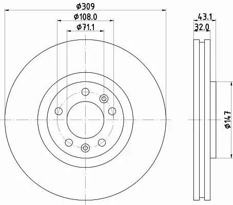 HELLA PAGID TARCZA HAMULCOWA 8DD 355 108-421 