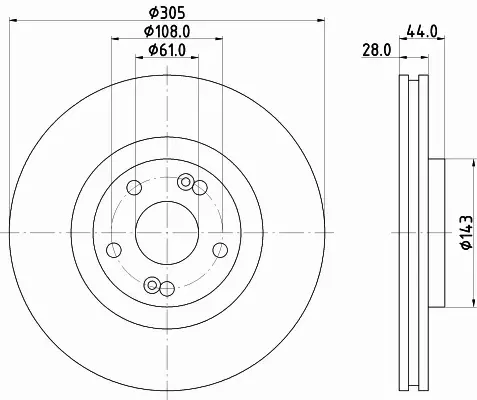 HELLA PAGID TARCZA HAMULCOWA 8DD 355 108-461 