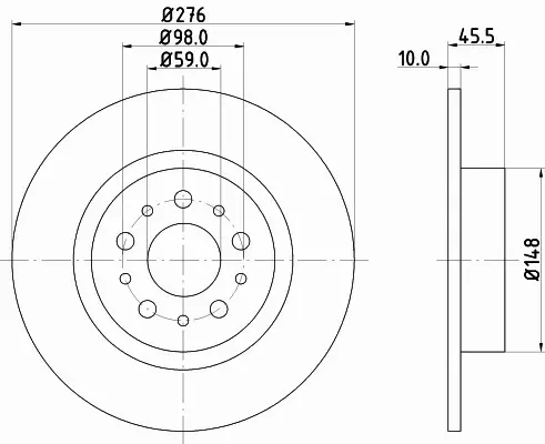 HELLA TARCZA HAMULCOWA 8DD 355 108-731 