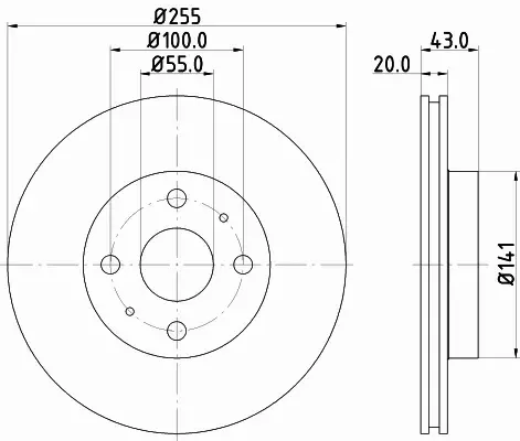 HELLA PAGID TARCZA HAMULCOWA 8DD 355 108-881 