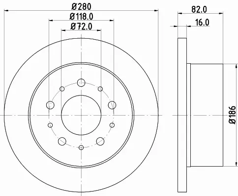 HELLA TARCZA HAMULCOWA 8DD 355 108-961 