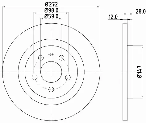 HELLA TARCZA HAMULCOWA 8DD 355 109-151 