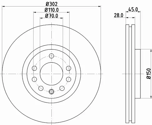 HELLA TARCZA HAMULCOWA 8DD 355 127-831 