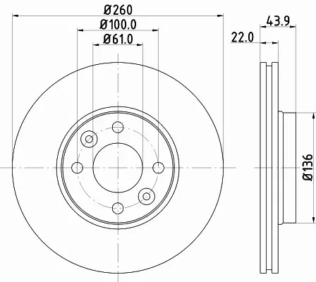 HELLA PAGID TARCZA HAMULCOWA 8DD 355 109-331 