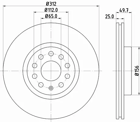 HELLA PAGID TARCZA HAMULCOWA 8DD 355 109-521 