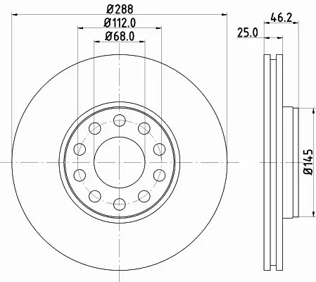 HELLA PAGID TARCZA HAMULCOWA 8DD 355 109-621 