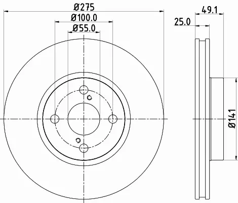 HELLA TARCZA HAMULCOWA 8DD 355 110-451 