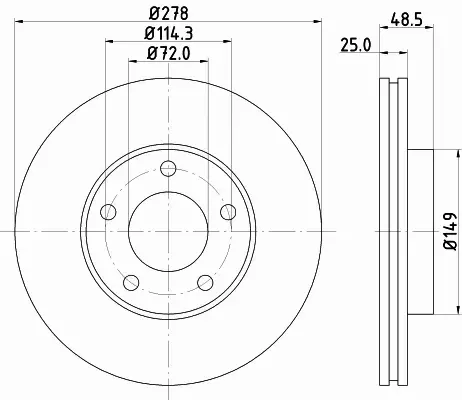 HELLA TARCZA HAMULCOWA 8DD 355 110-881 