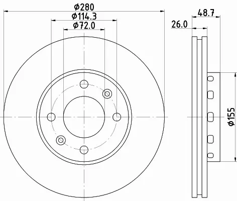 HELLA PAGID TARCZA HAMULCOWA 8DD 355 111-021 