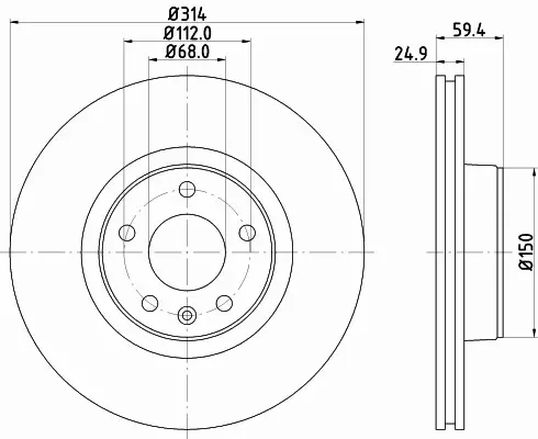 HELLA PAGID TARCZA HAMULCOWA 8DD 355 128-291 