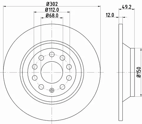 HELLA TARCZA HAMULCOWA 8DD 355 111-181 