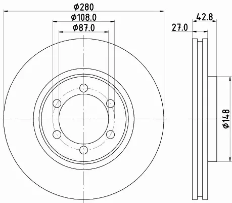 HELLA PAGID TARCZA HAMULCOWA 8DD 355 118-681 