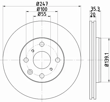 HELLA TARCZA HAMULCOWA 8DD 355 112-311 