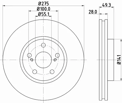 HELLA PAGID TARCZA HAMULCOWA 8DD 355 112-331 