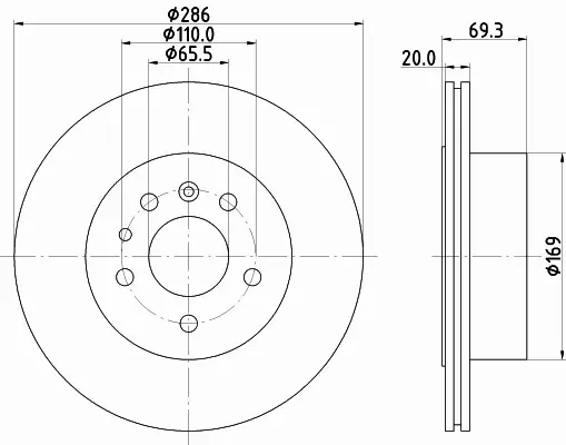 HELLA PAGID TARCZA HAMULCOWA 8DD 355 112-491 