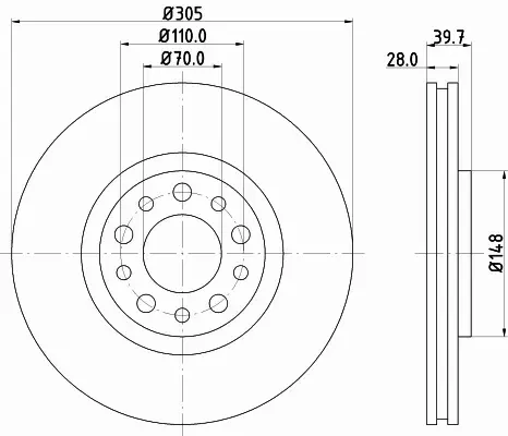 HELLA TARCZA HAMULCOWA 8DD 355 112-511 