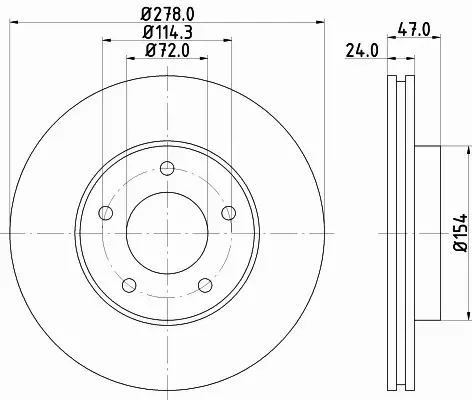 HELLA PAGID TARCZA HAMULCOWA 8DD 355 112-731 