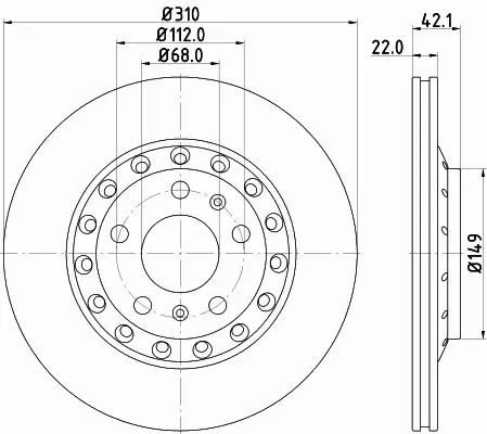 HELLA PAGID TARCZA HAMULCOWA 8DD 355 113-341 