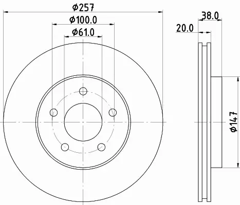 HELLA PAGID TARCZA HAMULCOWA 8DD 355 113-351 