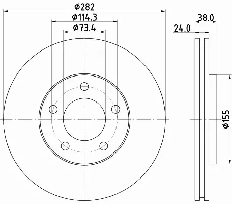 HELLA PAGID TARCZA HAMULCOWA 8DD 355 113-381 