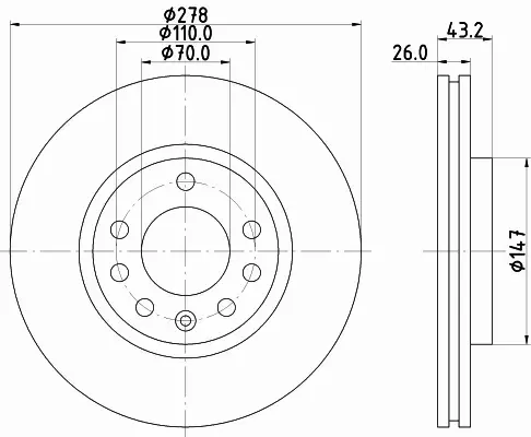 HELLA PAGID TARCZA HAMULCOWA 8DD 355 113-611 