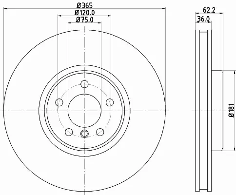 HELLA PAGID TARCZA HAMULCOWA 8DD 355 129-311 