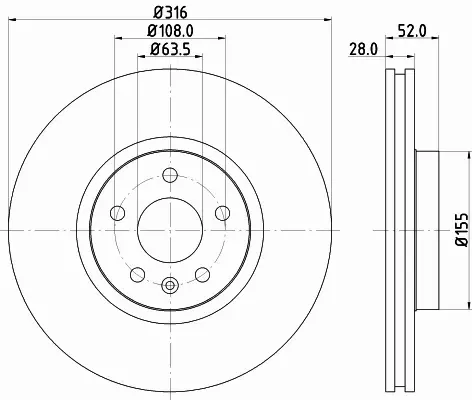 HELLA TARCZA HAMULCOWA 8DD 355 129-511 