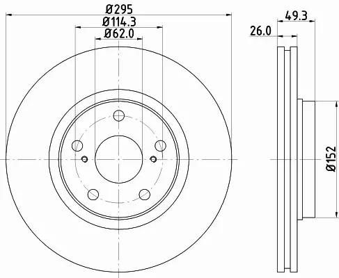 HELLA TARCZA HAMULCOWA 8DD 355 114-281 