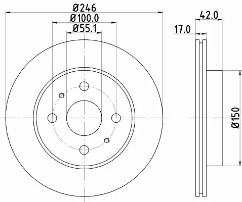 HELLA PAGID TARCZA HAMULCOWA 8DD 355 114-421 