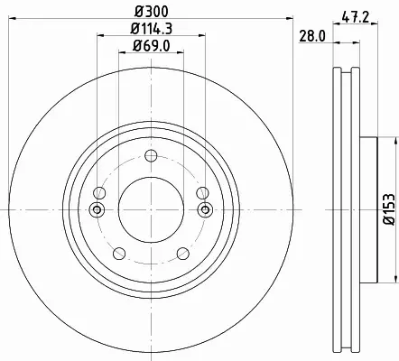 HELLA PAGID TARCZA HAMULCOWA 8DD 355 114-511 