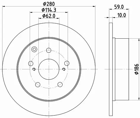 HELLA TARCZA HAMULCOWA 8DD 355 119-121 