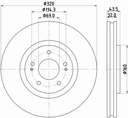 HELLA PAGID TARCZA HAMULCOWA 8DD 355 114-841 