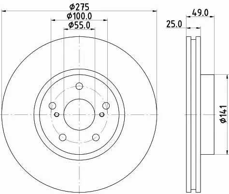 HELLA PAGID TARCZA HAMULCOWA 8DD 355 115-081 