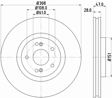 HELLA PAGID TARCZA HAMULCOWA 8DD 355 128-891 