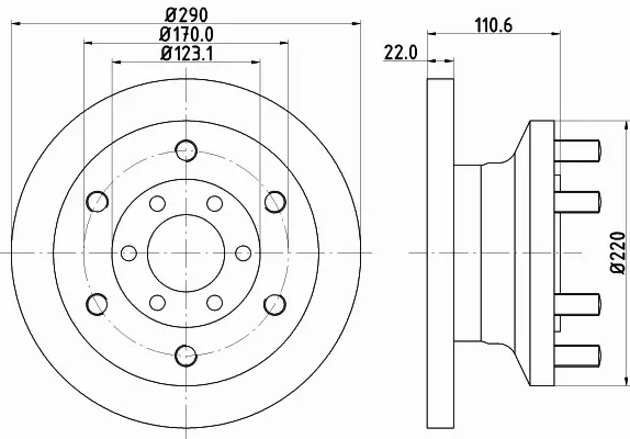 HELLA PAGID TARCZA HAMULCOWA 8DD 355 117-501 